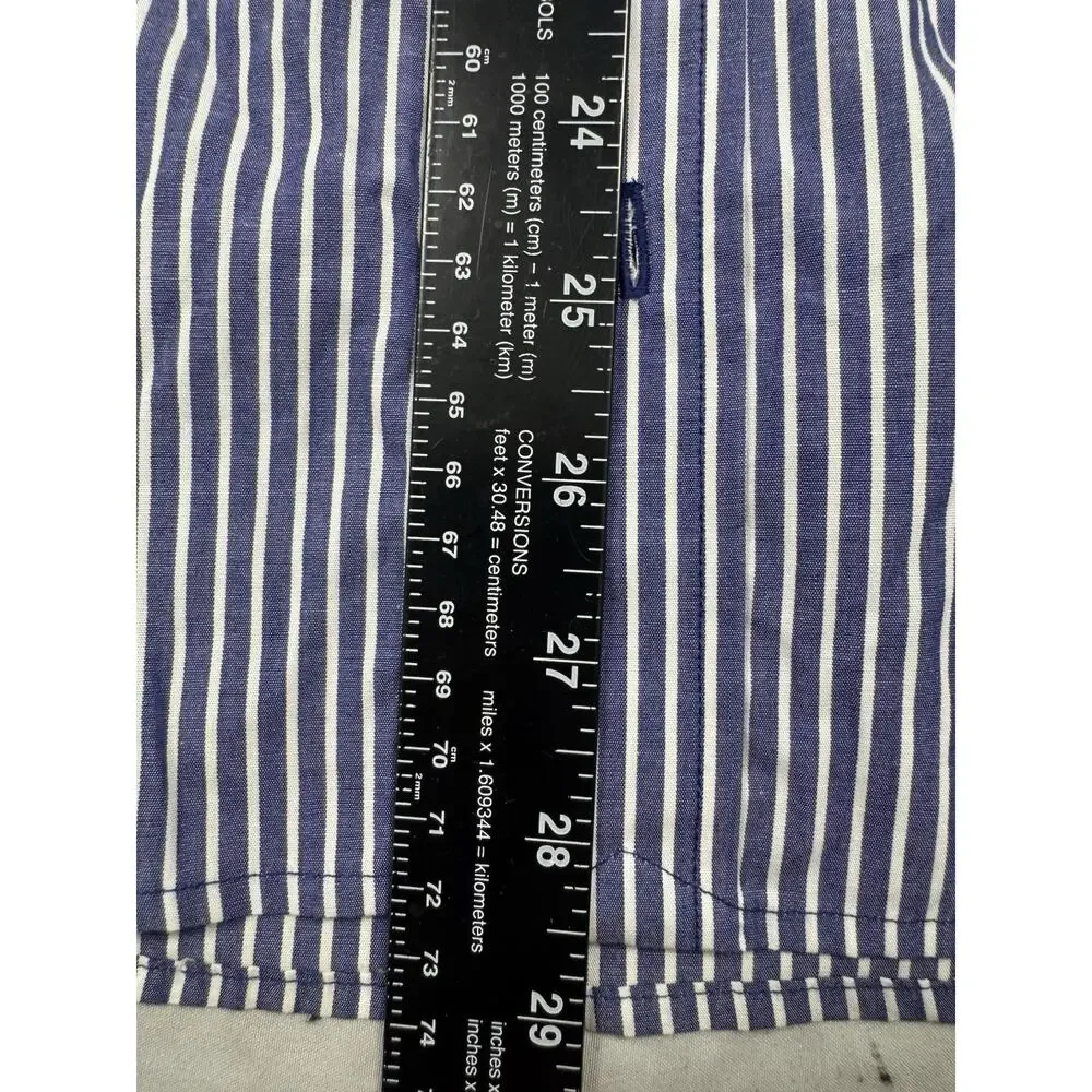Polo Ralph Lauren Boys Striped Button Shirt Youth L 16-18 Blue White